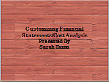Customizing Financial Statements