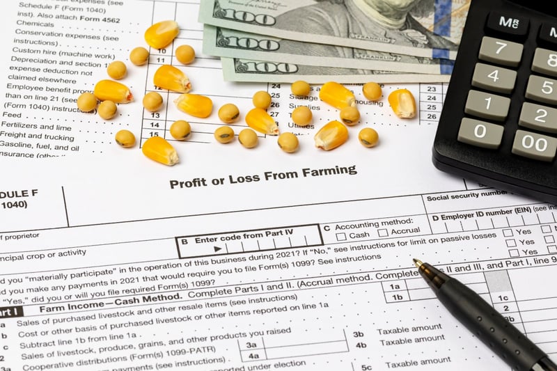 Profit and loss from farming for tax and financial accounting