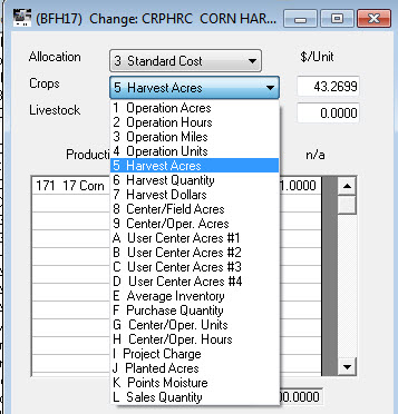 Crop Cost Drivers