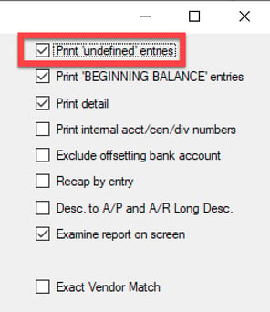 Undefined Entries